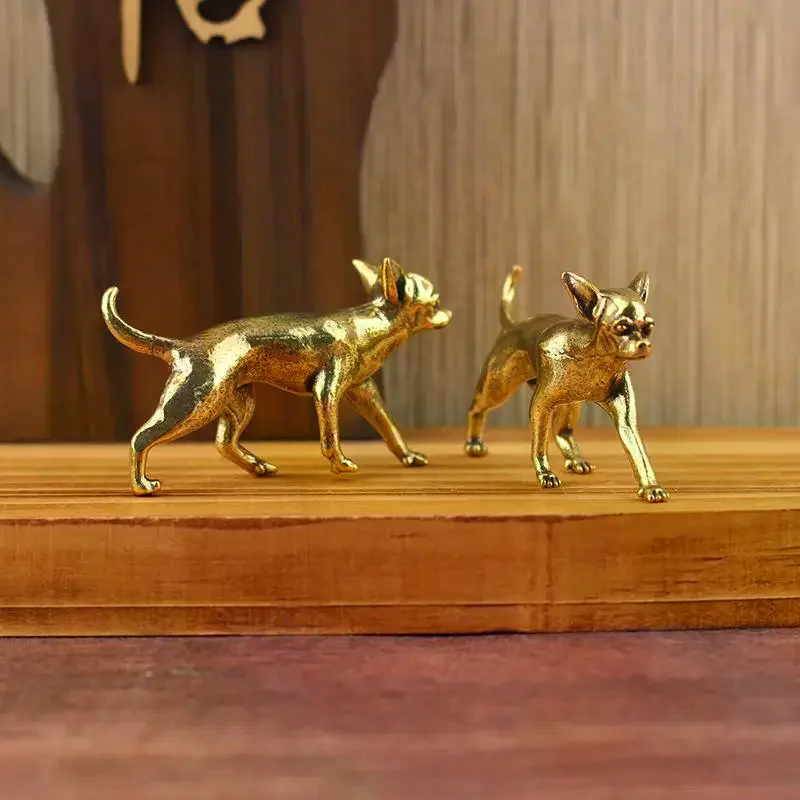 Animal Brass Ornaments Hairless Dog Puppy Entrance Coffee Table Decoration Decoration Hairless Dog Animal Desktop Ornaments