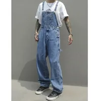 Summer Tops Street Wind Jeans Men Overalls Adult Denim Work Pants Jumpsuit Male Multiple Pockets Loose Man Denim Overall Men's - Image 3