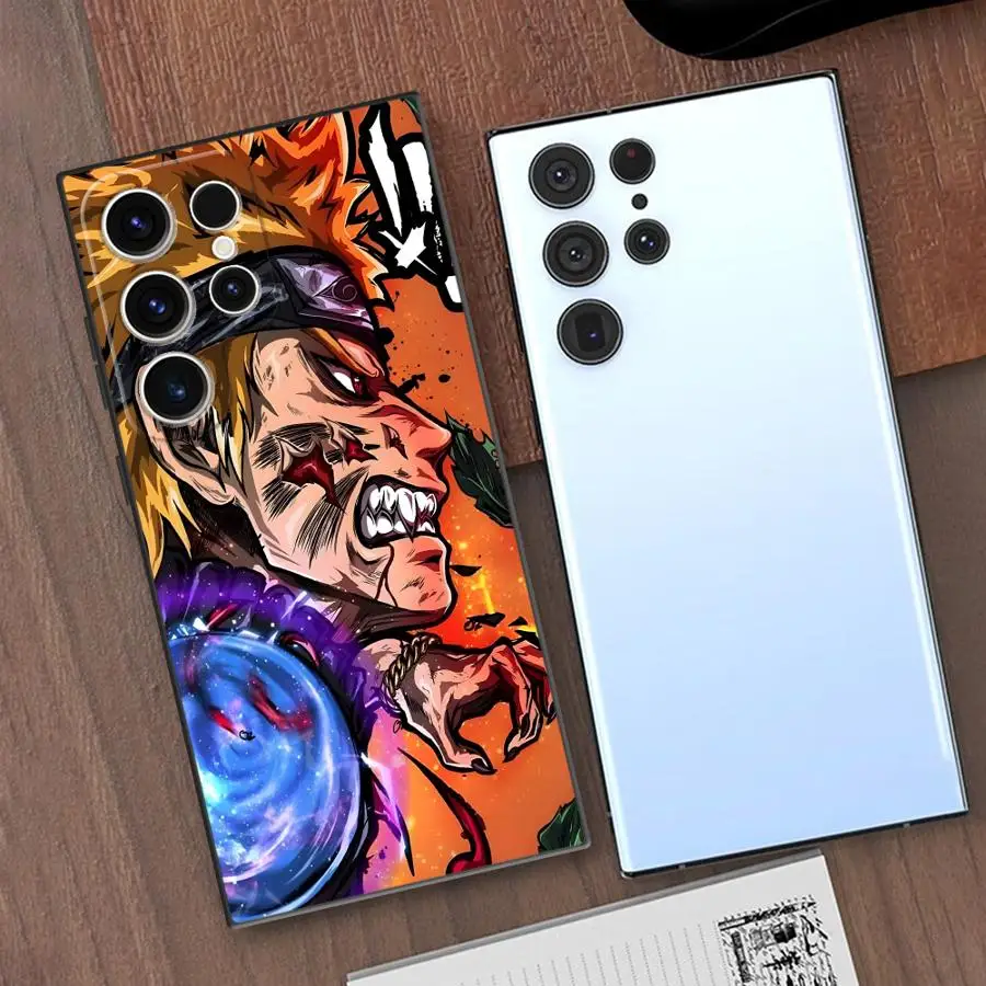 حافظة لهاتف سامسونج جالاكسي S21 FE S20 S23 Ultra S25 Edge S24 Plus غطاء هاتف ناعم أسود رائع هاتاكي كاكاشي