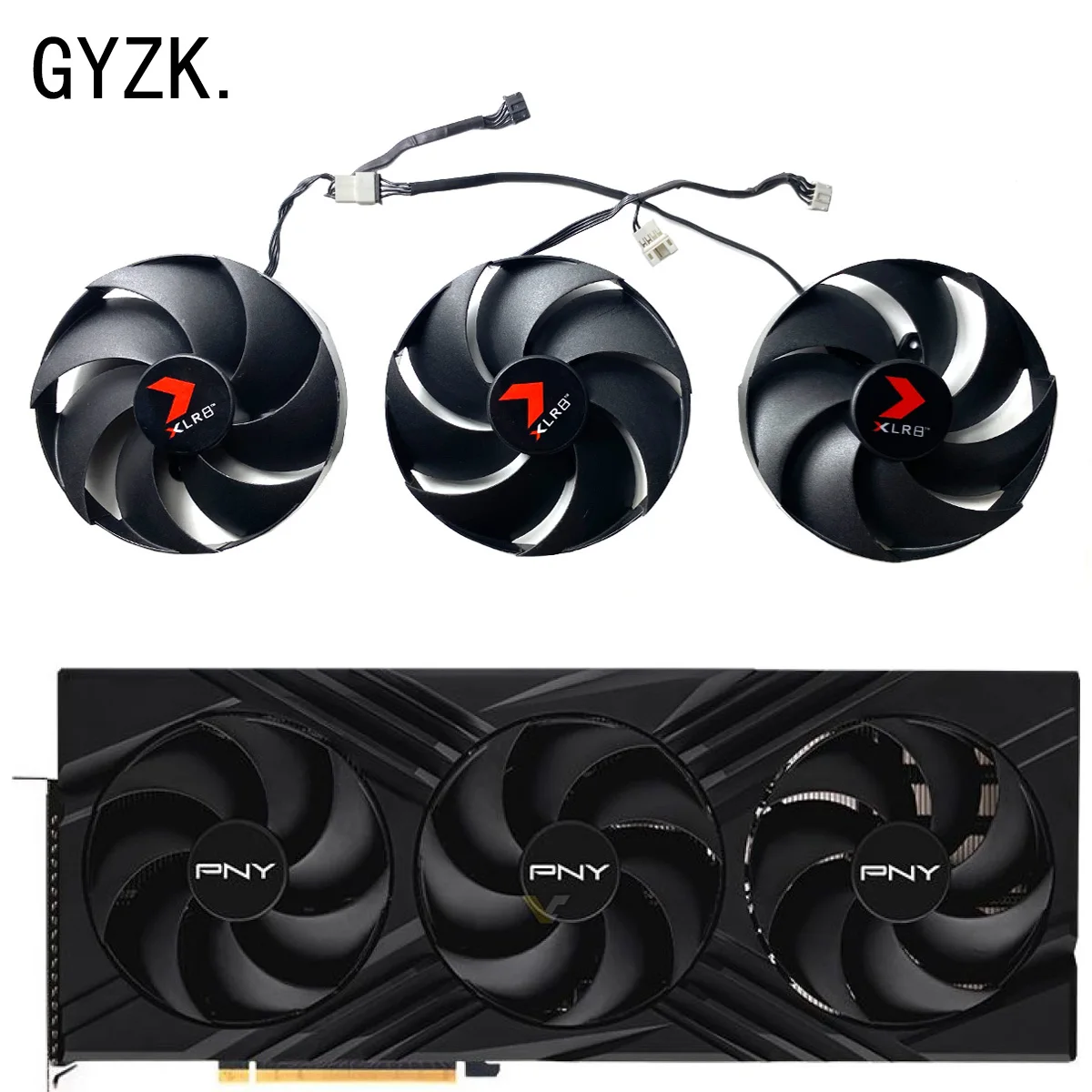 New For PNY GeForce RTX4080S 4090 VERTO Triple Fan Graphics Card Replacement Fan FD10020M12D