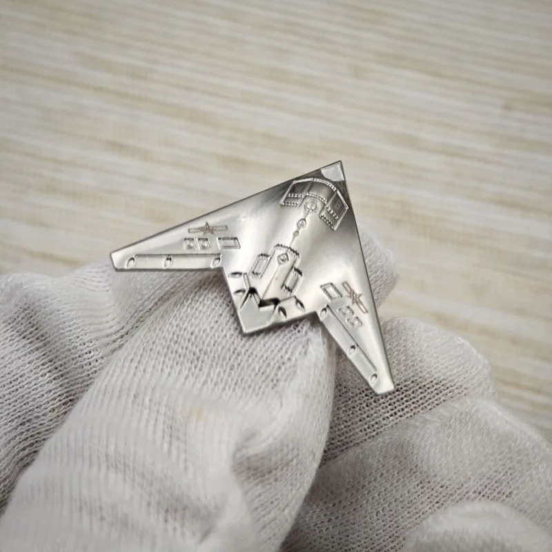 Vintage Metal Stealth Drone Brooch 3D Model Airplane Badge Pin DIY Accessories