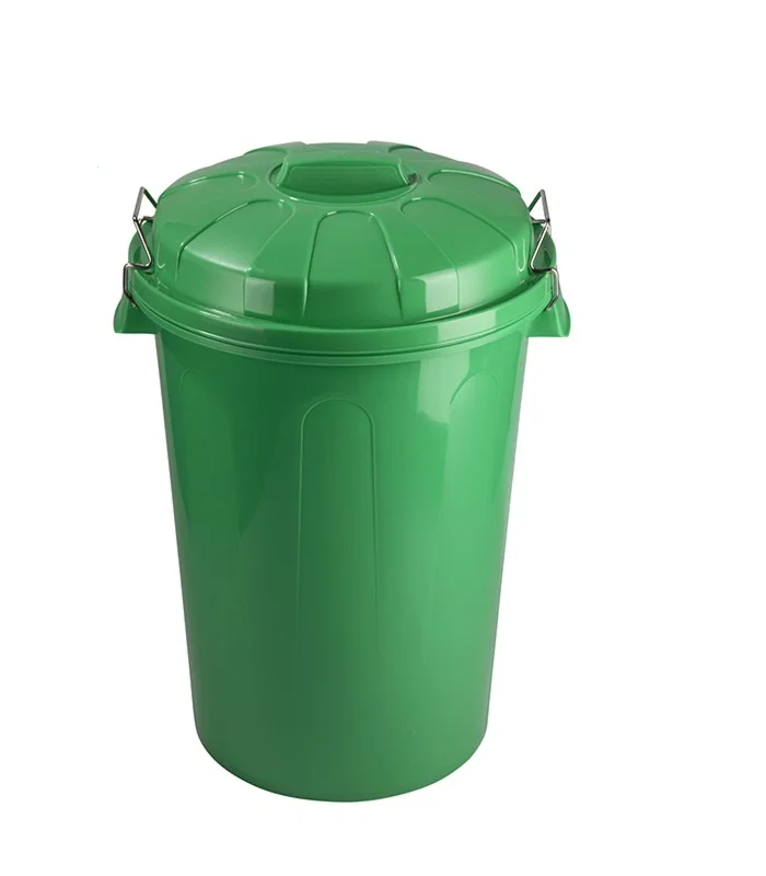 Tradineur plastic waste bin with metal handles, waste bin, bin with lid, recycling, industrial, ho