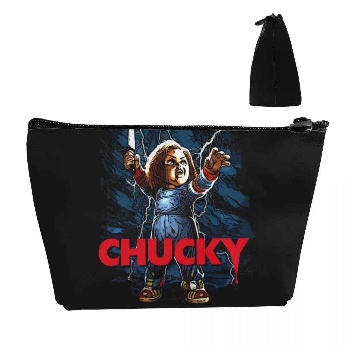 Custom Chucky Child's Play Doll Travel Cosmetic Bag for Women Good Guys Makeup Toiletry Organizer Ladies Beauty Storage Dopp Kit