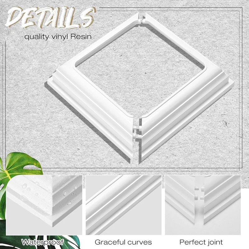 4x4Inch Vinyl Post Skirt-White Post Base Cover Trim for Wood and Vinyl Posts,Deck and Porch Column,Stair Rails-Set of 4-A73M