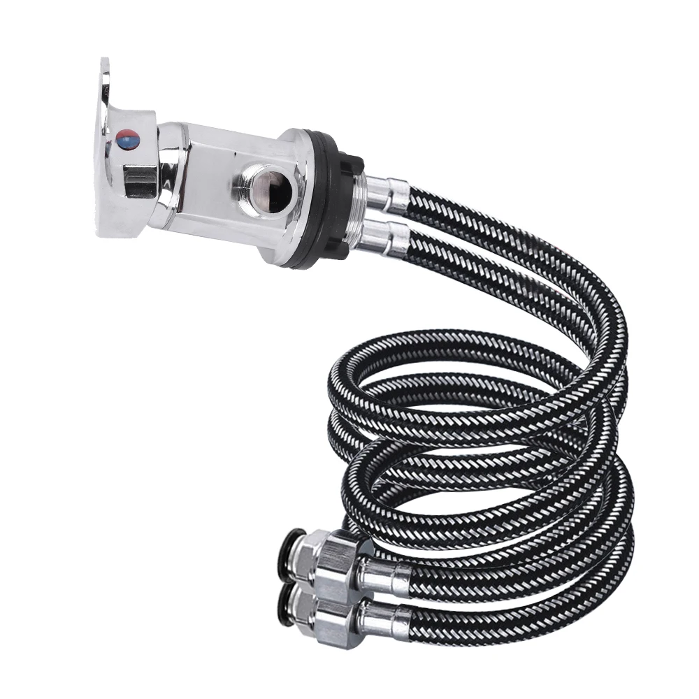 

Chrome-Plated Shower Mixer Tap For Truck Motorhomes Top-Mounted Hot/Cold Water Mixer Valve + Pair Of 400mm Inlet Pipes