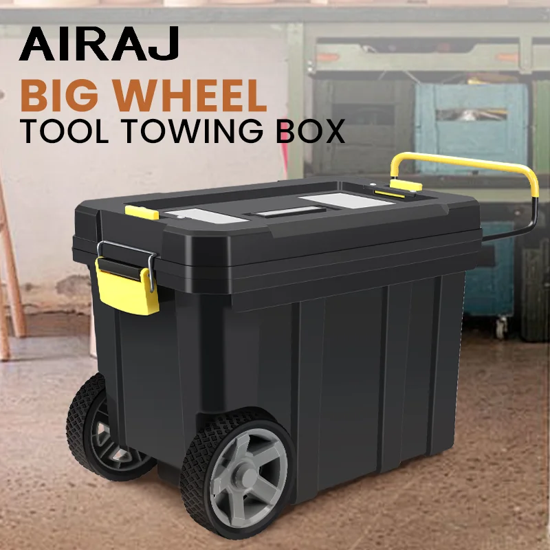 AIRAJ Multifunctional Pull Rod Toolbox With Wheels High-capacity Plastic  Repair Tool Storage Cases Hardware Tool Organizer