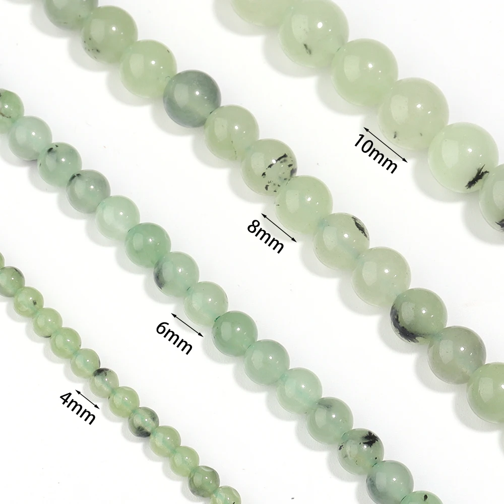 1 filo 4/6/8/10mm perline di pietra Prehnite colore verde perline di pietra naturale perline sciolte per gioielli che fanno collana braccialetto fai da te