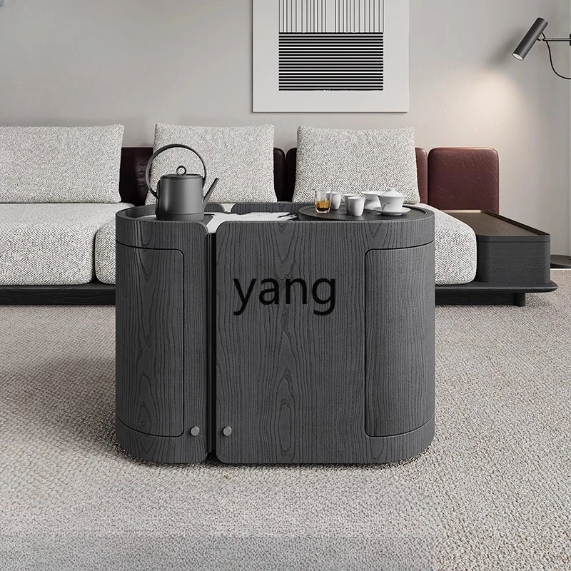

YHM high-end mobile balcony household small tea table boiling water integrated solid wood