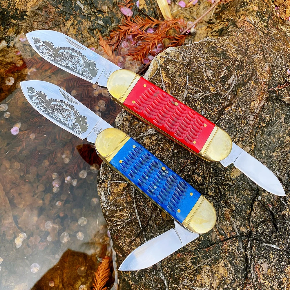 물고기 슬립 조인트 접이식 블레이드 포켓 나이프 클래식 전통 사냥 낚시 캠핑 전술 고품질