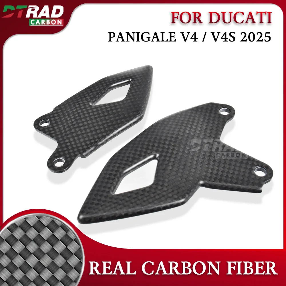 

For New DUCATI Panigale V4 V4S 2025 Accessories Carbon Fiber Heel Guard Fairing Kits Motorcycle Footpeg Wings Footrest Protector
