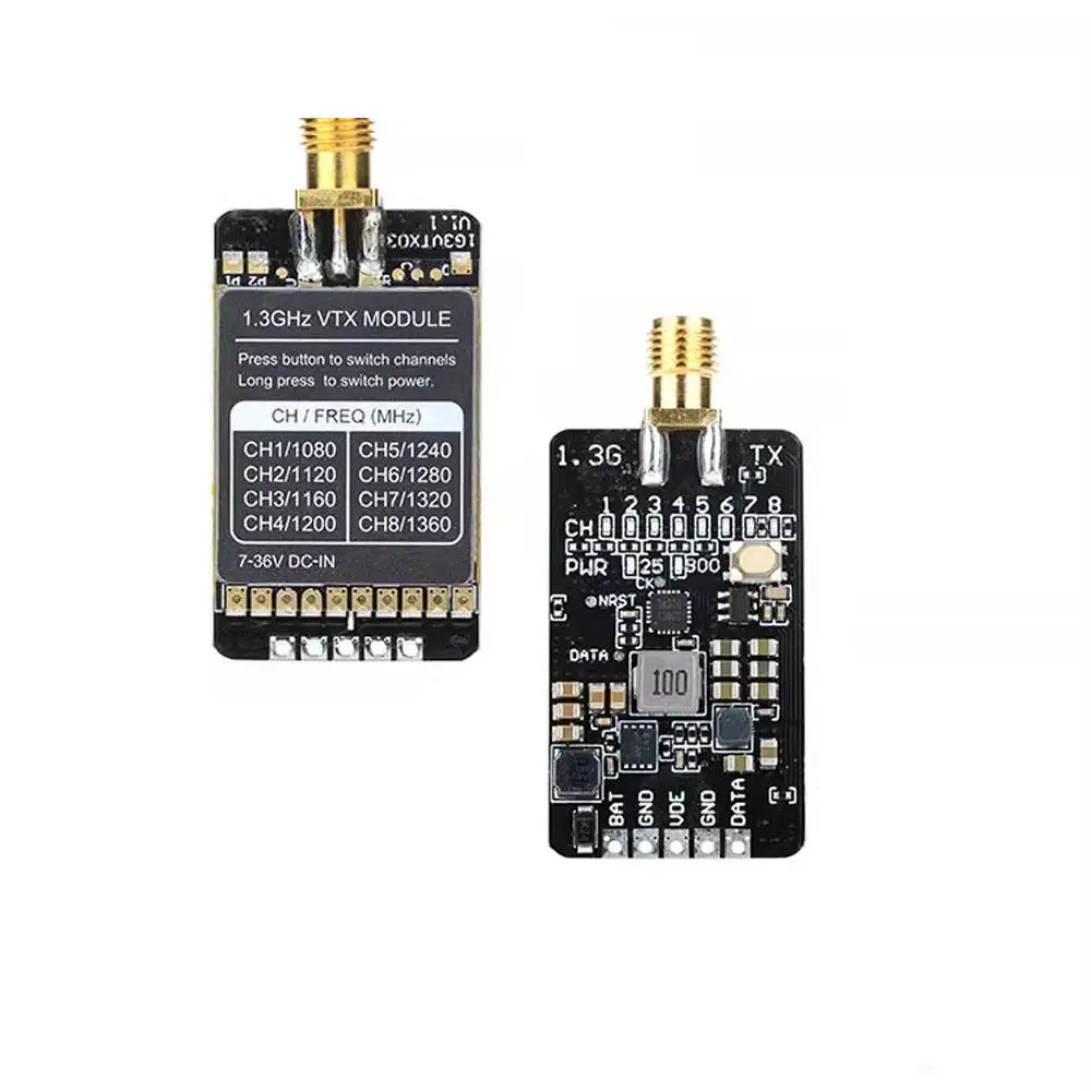 

1.3G VTX RX Receiver MODULE 8CH 800MW Audio Video FPV Transmitter Receiver Module 7-36V for RC FPV Long Range Fpv Drone Vtx