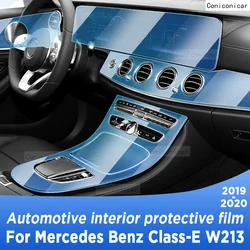 For Mercedes Benz E Class W213 2019 2020 Car Interior Center Console Transparent TPU Protective Film Anti-scratch Sticker