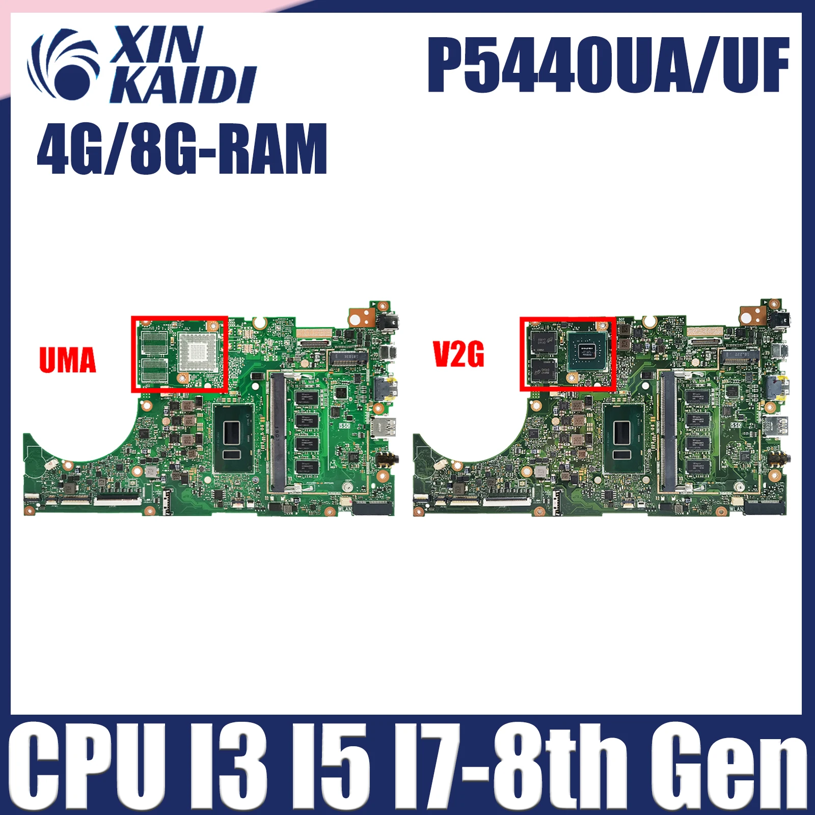 

P5440UF Laptop Motherboard For ASUS ExpertBook P5440UA P5340UF P5340UA P5240UF P5240UA P5440U i3 i5 i7 8th 4G/8G-RAM V2G