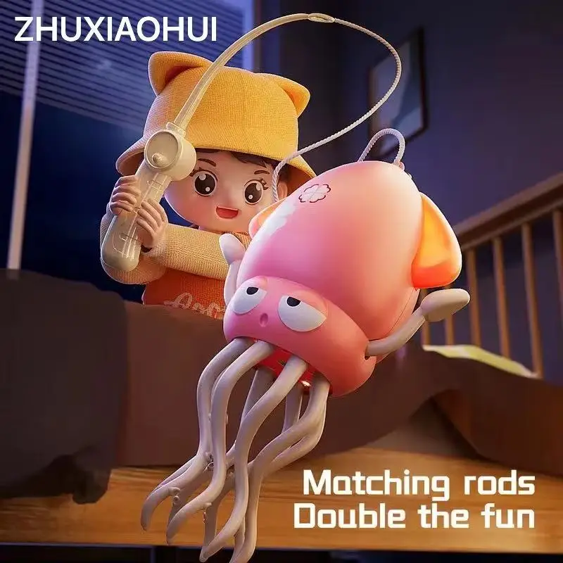 

ZHUXIAOHUI Dancing Squid Automatic Sensor Obstacle Avoidance Electronic Pet with Music and Lights, Rechargeable Interactive Toy
