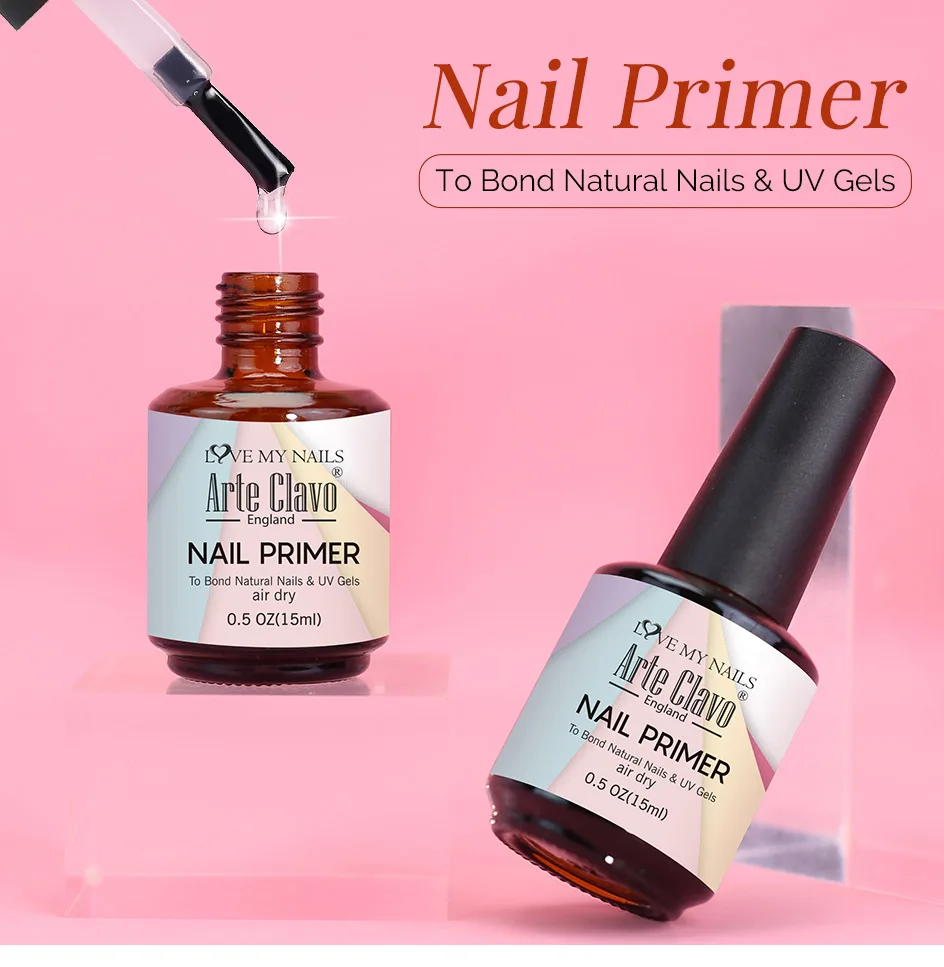 Arte Clavo 15ml Nagel-Primer Dehydrator Base Top Coat Säurefreier Bonder UV-Gel Nagellack Langanhaltend Salon Großhandel – Detail 2