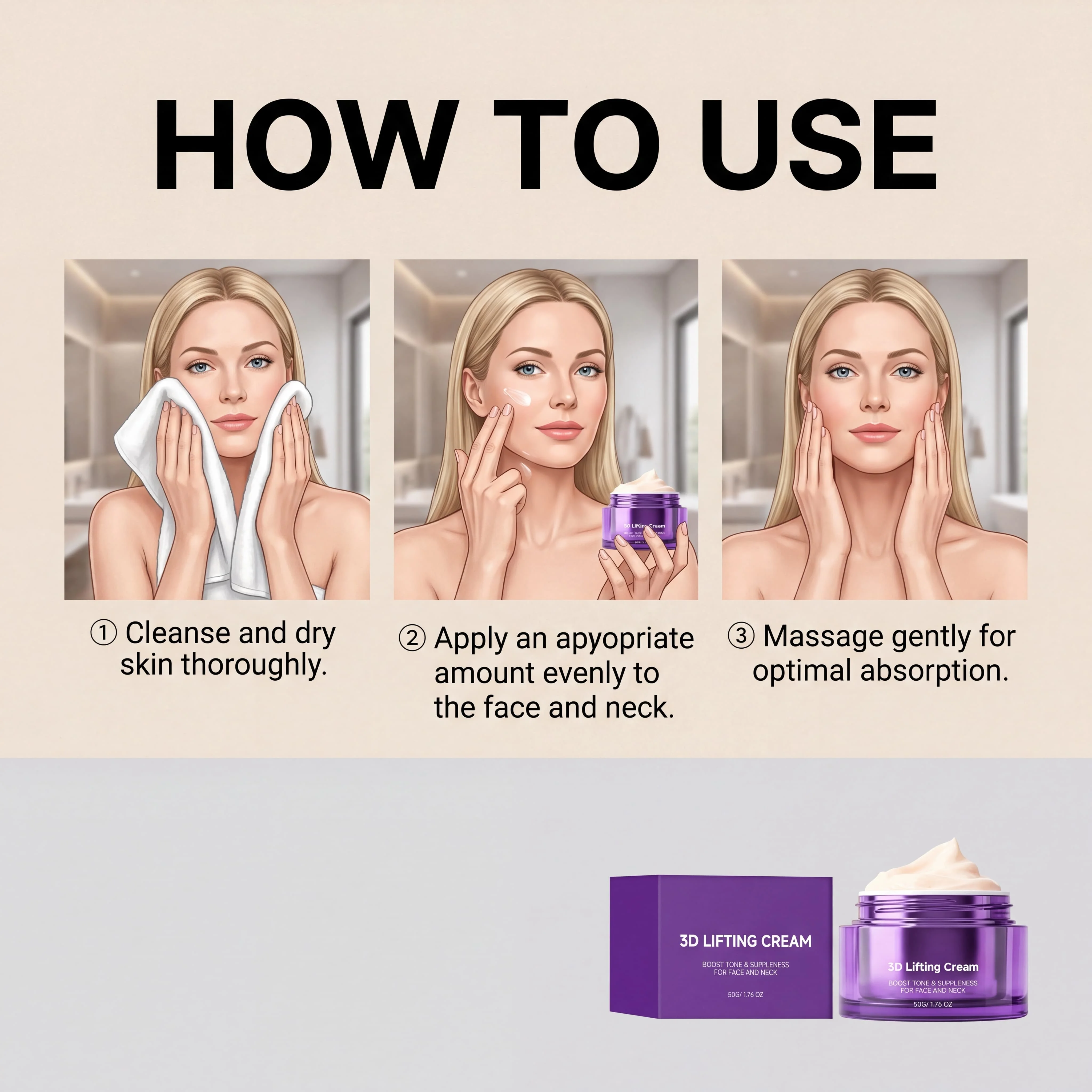 Highly Effective Facial Cream For Firming And Moisturizing Lift Smooth Skin Brightening Repair Smooth Wrinkles Daily Maintenance