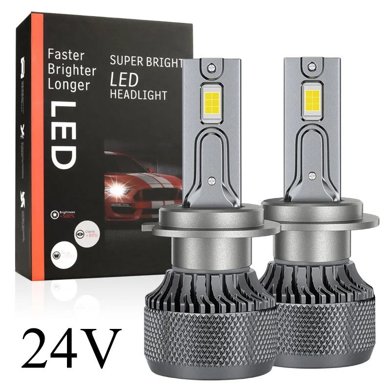 24V Truck Headlight Canbus H7 LED H4 H1 H8 H9 H11 HB3 HB4 9005 9006 Auto Fog Light Super Bright 6000K Bulb No Error Plug Play