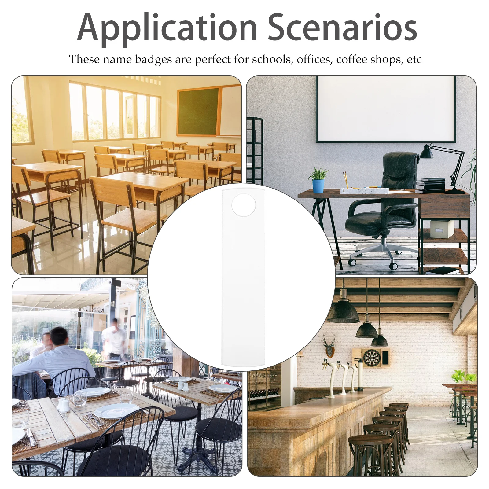 Étiquettes nominatives vierges pour gobelets, plaque signalétique en acrylique par Sublimation, décor de tasse, bureau, école, porte-Badge, carte en papier, 5 pièces