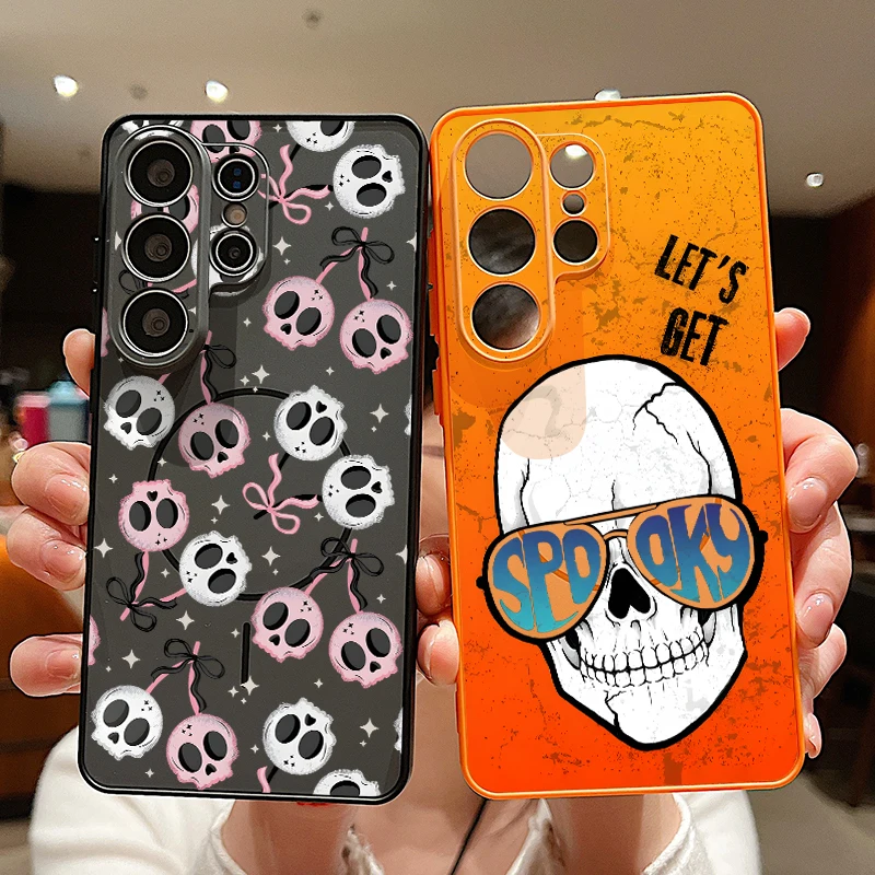 Skull Art Pattern Magnetic Phone Case For Samsung Galaxy S26 S25 S24 s23 Ultra S25 S24 FE A57 A56 A37 A17 A55 A26 A36 A35 Cover