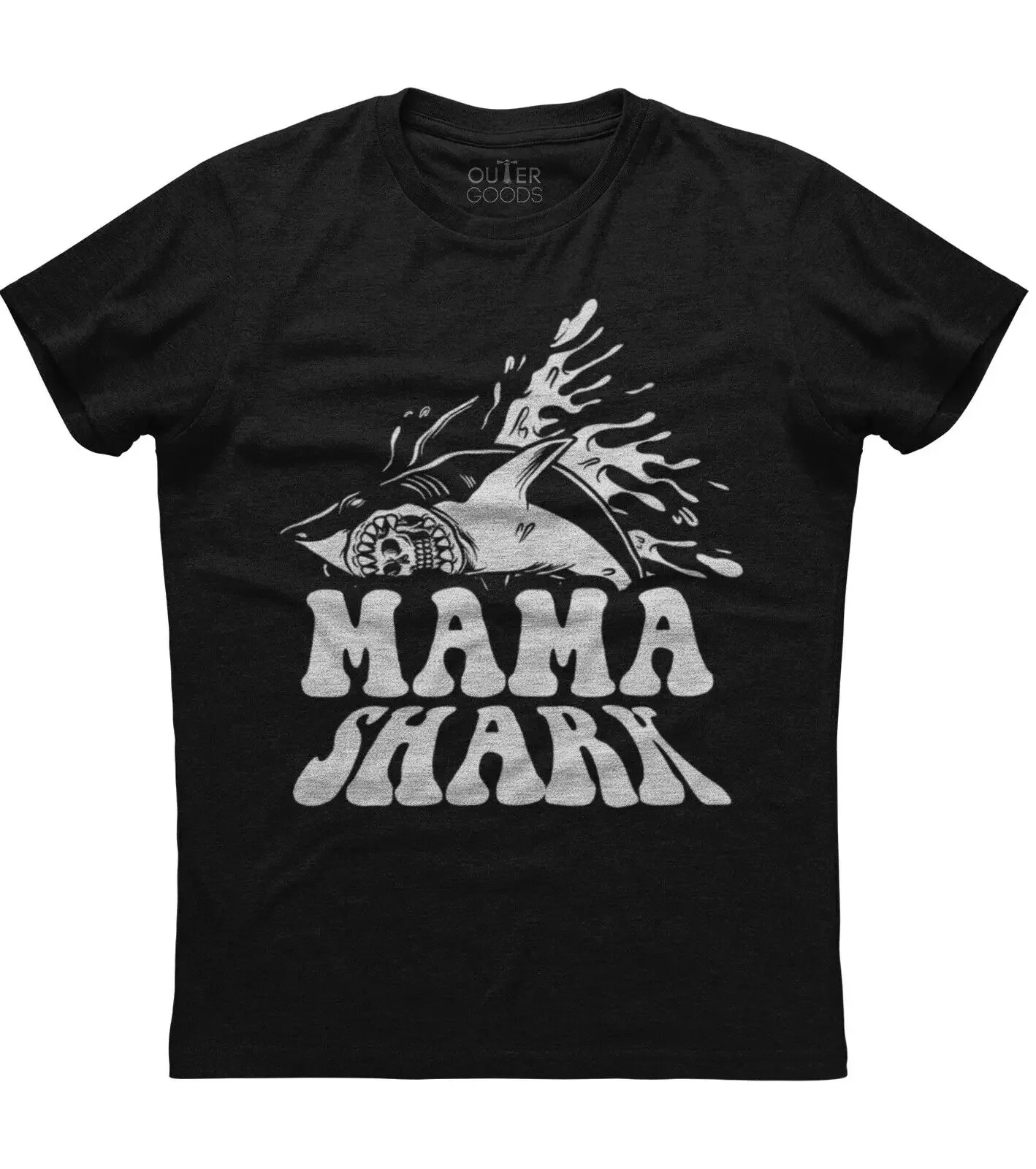 Mama Shark Premium Quality Classy Short Sleeve Unisex Black Cotton T-Shirt