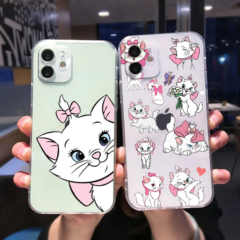 he AristoCats Anime Cute Phone Case For Apple iPhone 14 13 12 11 mini XS XR X Pro Max 8 7 6S 6 Plus Transparent Cover