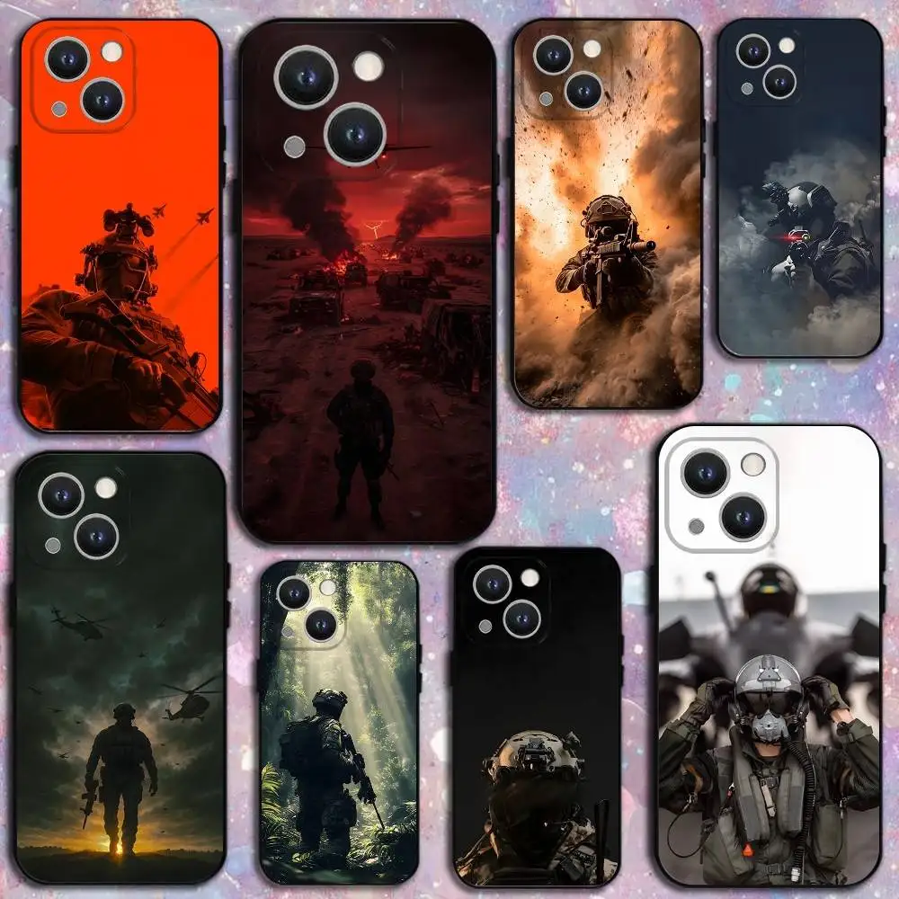

Army Special Forces Phone Case For iPhone 17,16,15,14,13,12,11 Plus,Pro Max,XS,X,XR,SE,Mini,8,7,Soft Silicone Black Cover