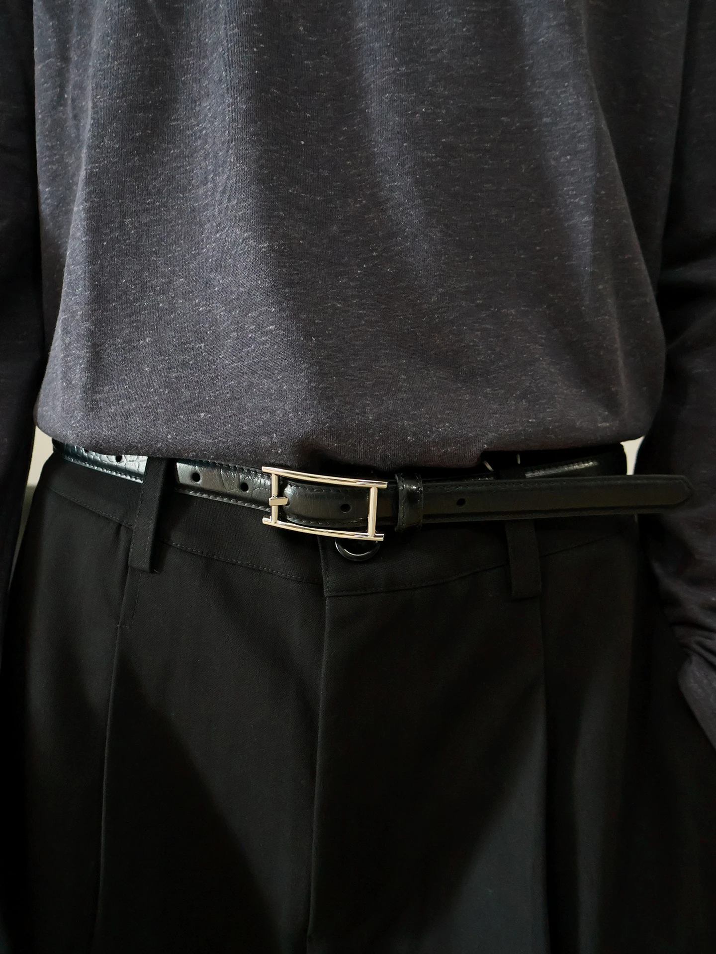 cleanfit-retro-unisex-metal-buckle-top-layer-cowhide-alligator-pattern-leather-belt-versatile-simple-design-men's-women's-wai