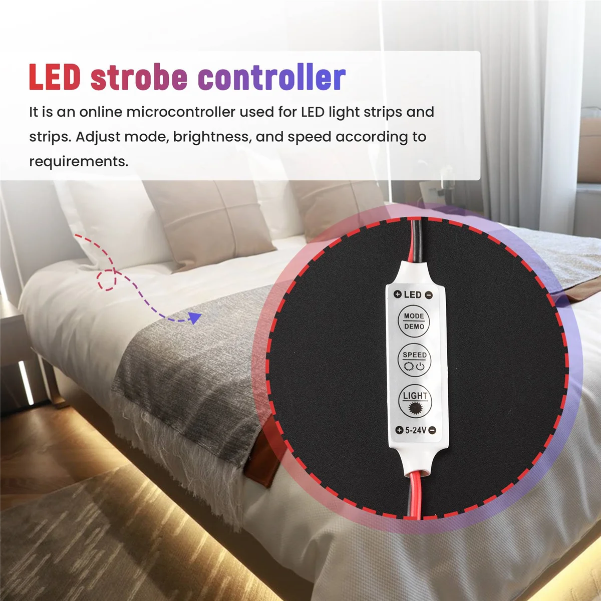 

Superior LED strobe controller flashing patterns and speed adjustment
