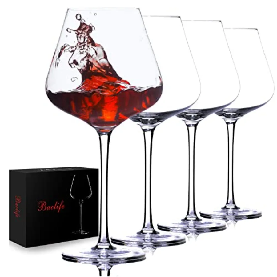 

Hand Blown Red Wine Glasses Set of 4 23 oz Burgundy Wine Glasses With Long Stem Large Premium Crystal Wine Glass Unique Gift fo