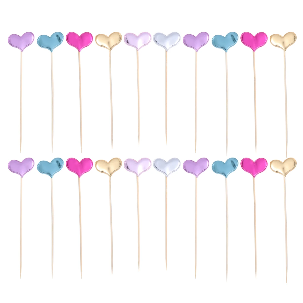 

50 Pcs Decorations Heart Cake Picks Cake Picks Premium PU Material Birthday Cupcake DecorationsCake Decor Inserts