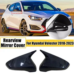 For Hyundai Veloster N 2018-2023 Horn Pair Rearview Mirror Cover Side Reversing Mirror Cap Rear View Mirror Trim Accessories