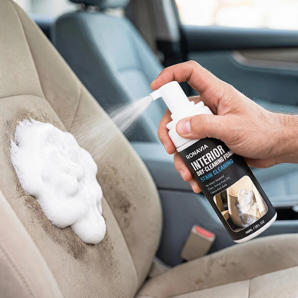 Car Upholstery Cleaner Foam Nterior Detailing Cleaner Spray Powerful Stain Removal For Fabrics Daily Car Interior Maintenance