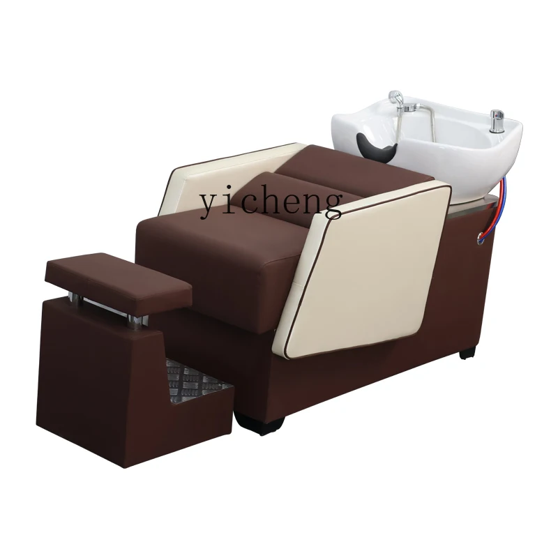 

ZC high-grade massage ceramic basin semi-reclining shampoo bed hair salon flush bed hair salon