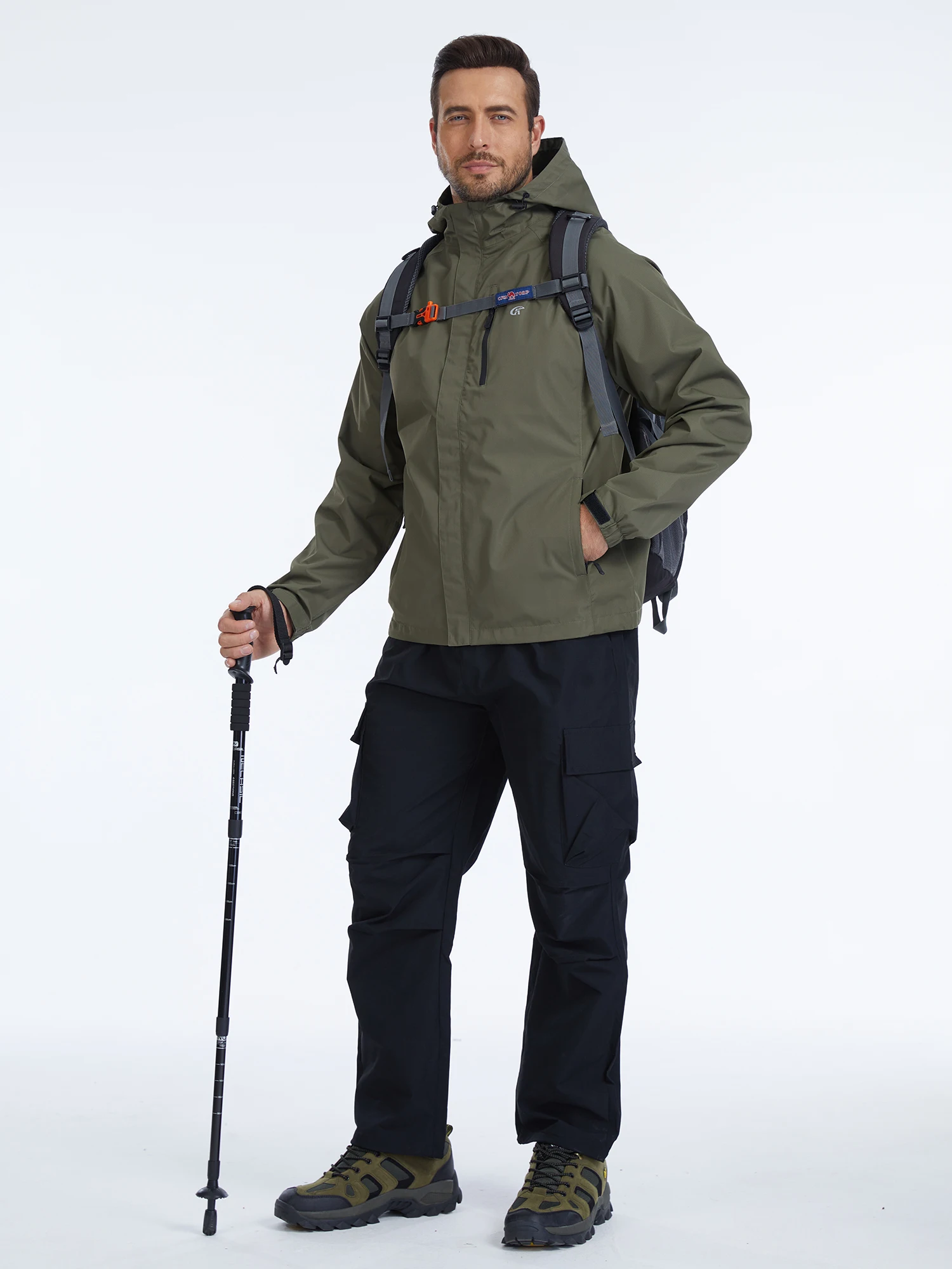 Sommerliche, wasserdichte Regenjacke für Herren, leichte, dünne Regenjacke mit Innentasche, ideal zum Campen, Wandern, Radfahren und Angeln. – Detail 29