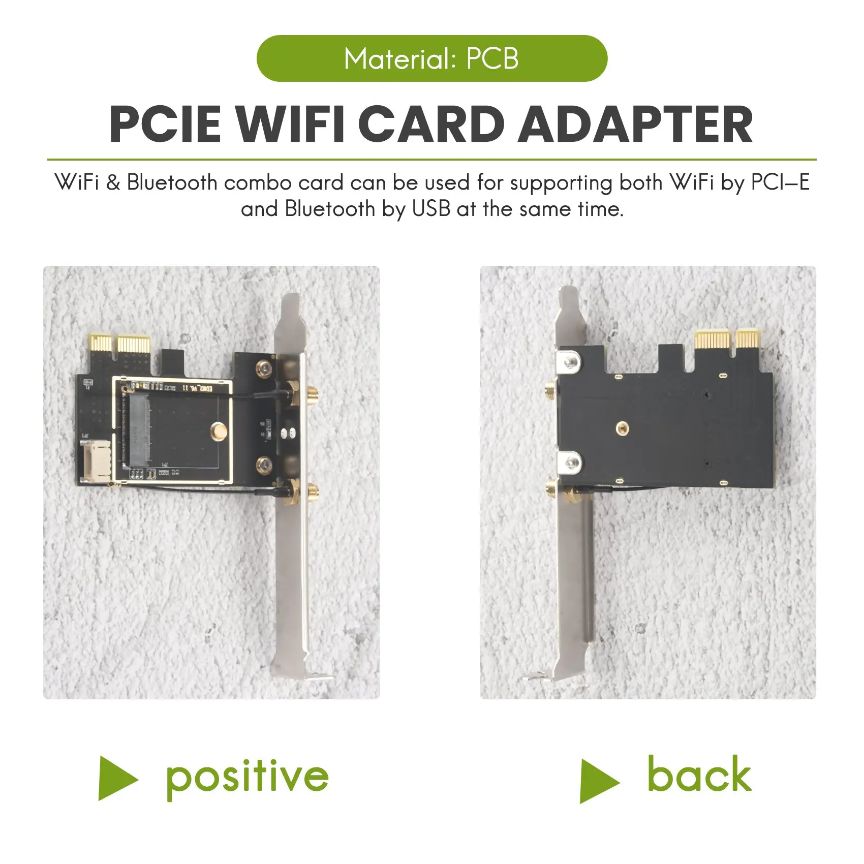 A01E-PCIE Wifi Card Adapter Bluetooth Dual Band Wireless Network Card Repetidor Adaptador For PC Desktop For AX200 9260AC