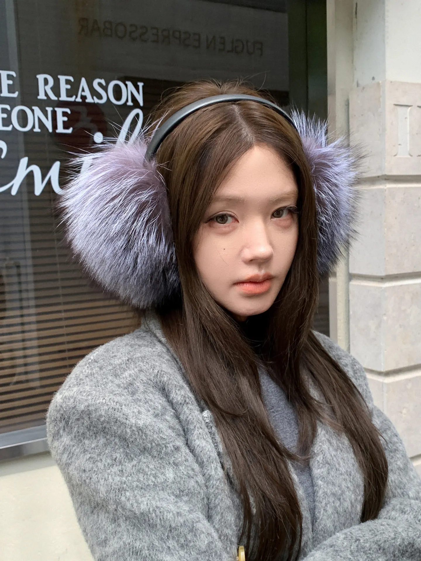 Genuine Silver Fox Fur Ear Muffs Stretchable Style Real Fur Ear Warmers Winter Women Plush Ear Covers Ear Cuffs for Cold Weather