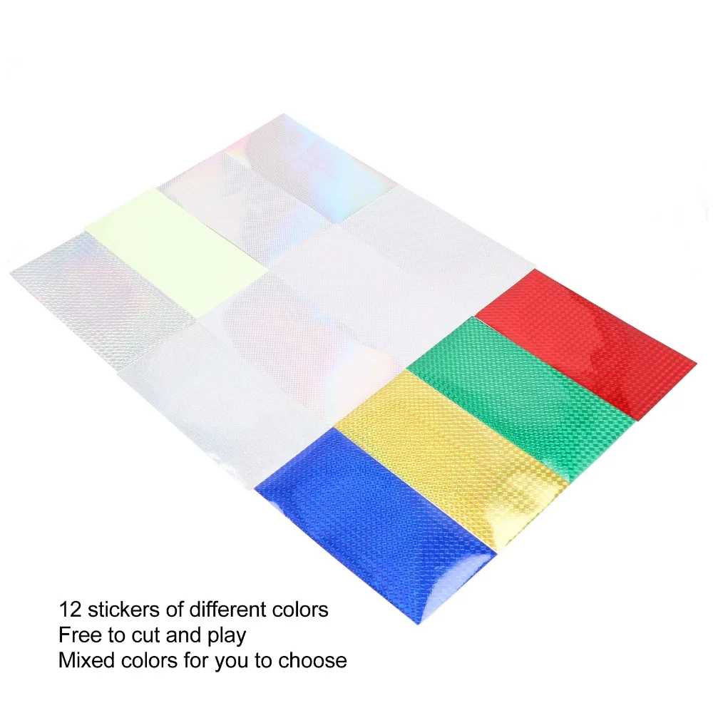 24 Sheets 8 x 4 Inch Fishing Lure Stickers Multicolored Flash and Luminous Holographic Lure Sticker Adhesive Fish Scale Sticker