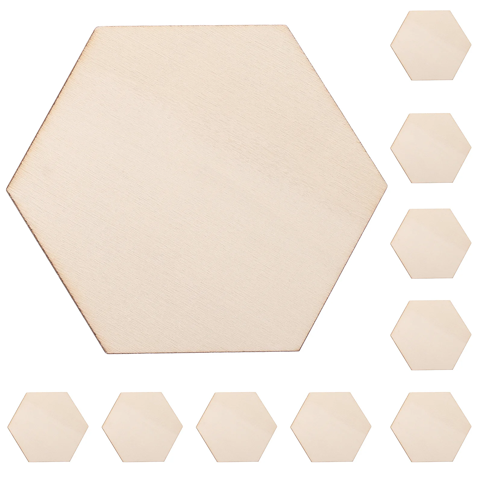

100Pcs Unfinished Wooden Hexagon Pieces Blank Coasters for DIY Painting Craft Projects Home Decorations Art Weddings Parties