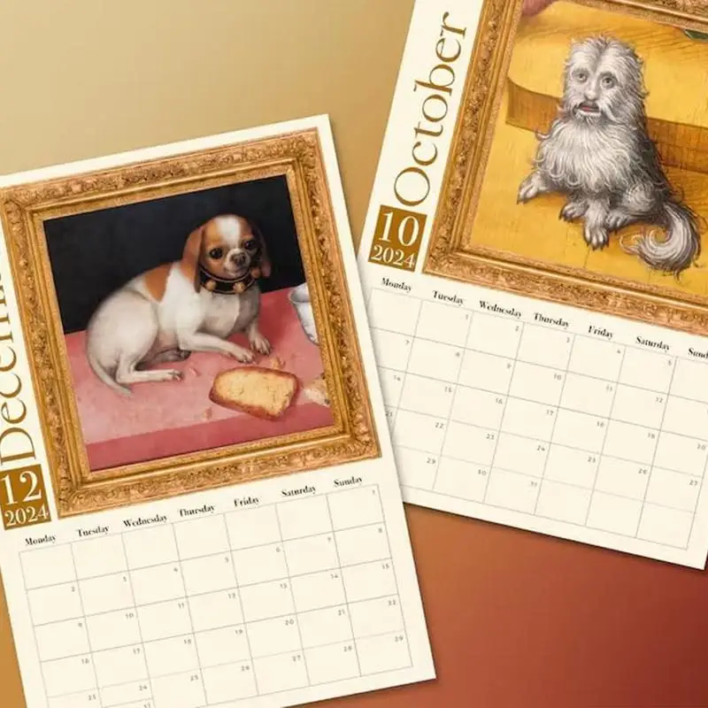 Monthly 2025 Calendar 2025 Monthly Dog Illustration Calendar Planning Year Schedules Home Calendar Decor For Teachers