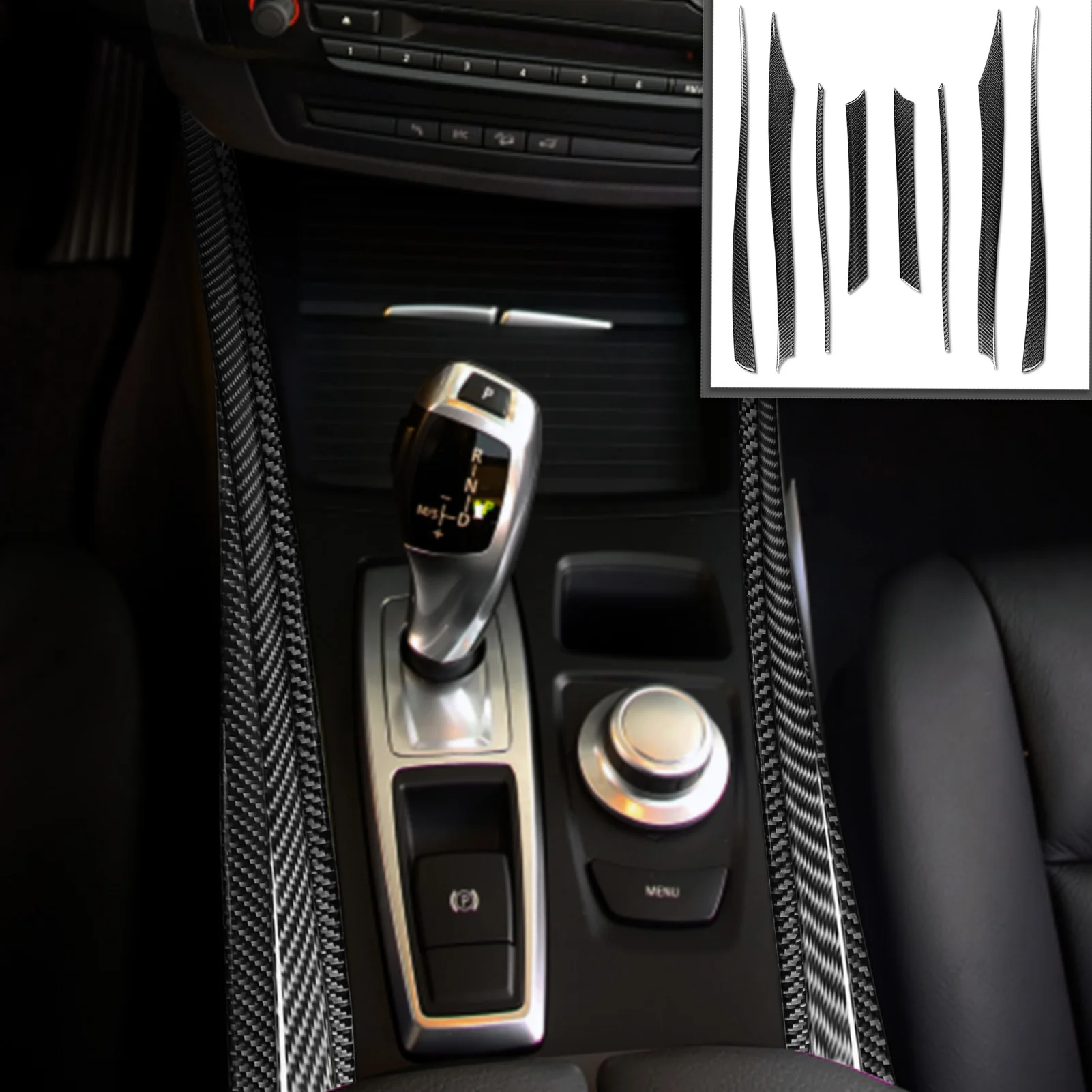 BMW x5 e70 2007-2009用カーボンファイバーアクセサリー,インテリア
