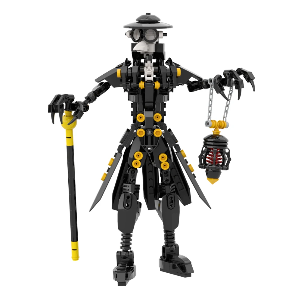 MOC Plague Doctor Figures Model with Bird-like Beak Mask 331 Pieces Building Bricks Toys for Children's Halloween Gifts