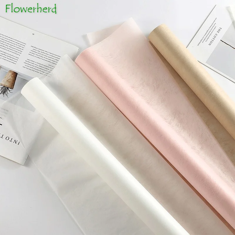 58cm X 10Y DIY Roll Tissue Craft Paper Flower Bouquet Wrapping Paper Milk Cotton Gift Packing Flower Packaging Florist Supplies