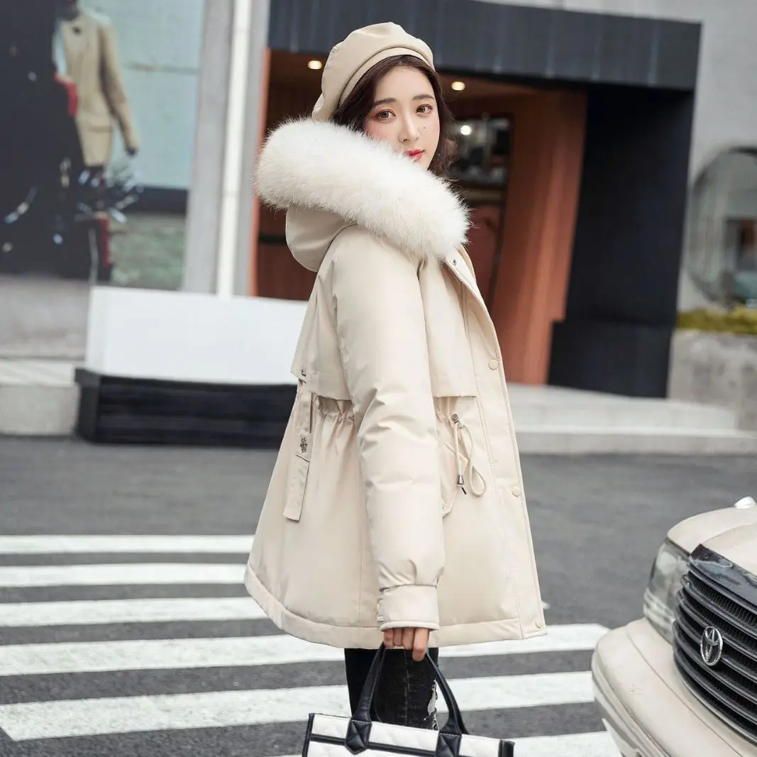 Winter New Loose Down Cotton Jacket with Thick Velvet Coat for Women