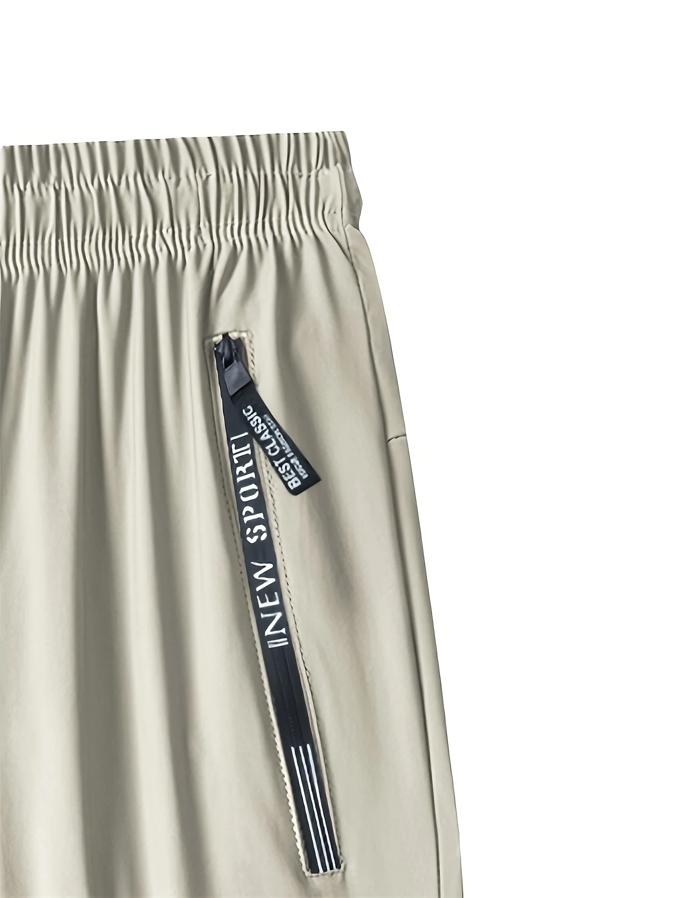 Herren-Hose aus Eisseide mit hoher Elastizität und bequemen Reißverschlusstaschen, lässige Trainings- und Sporthose, Jogginghose, Geschenk für Männer – Detail 8