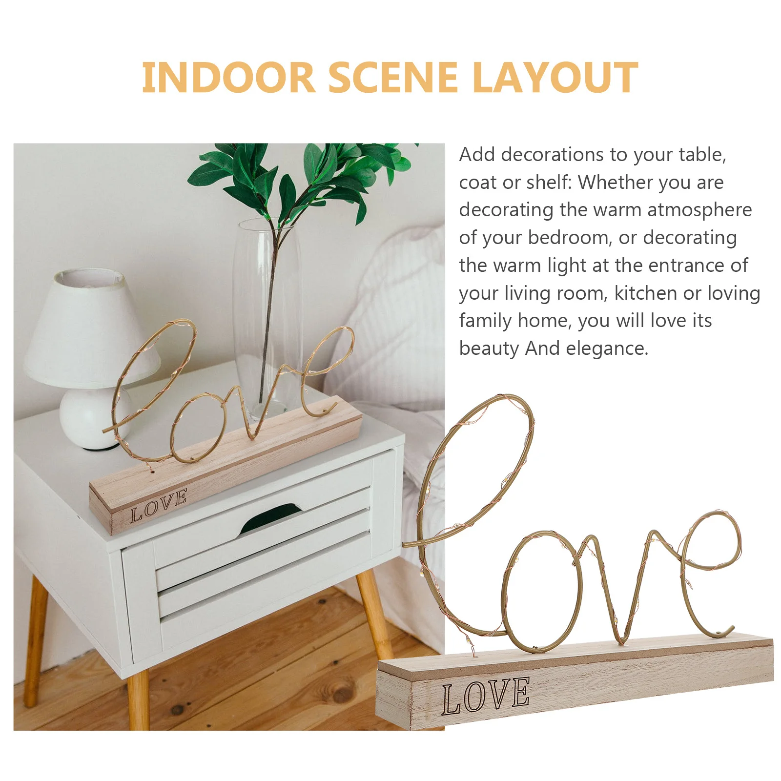 جو رومانسي ليلة مصباح الحديد الحرفية الأبجدية ضوء بالطاقة الزخرفية الجدول مصباح غرفة المعيشة غرفة نوم بار حديقة