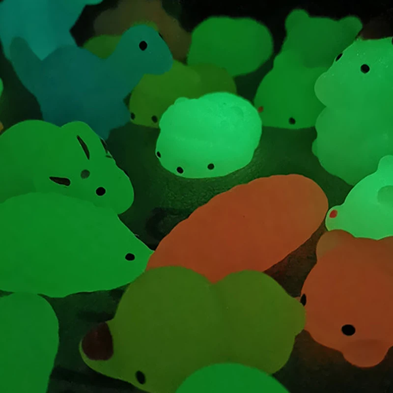 Squishy Mochi Squishy Animals, Glow in the Dark, Stress Relief Toys for Kids, Favores de Festa, Classroom Prize, Sensoriales Para Autista