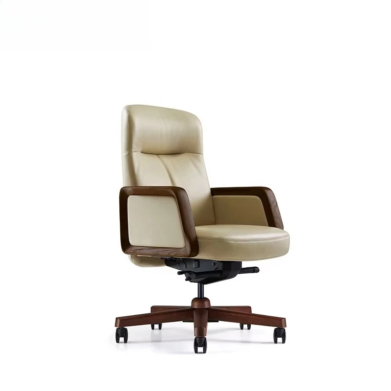 Luxury modern leather best ergonomic recliner rotating staff chair high-end office chair