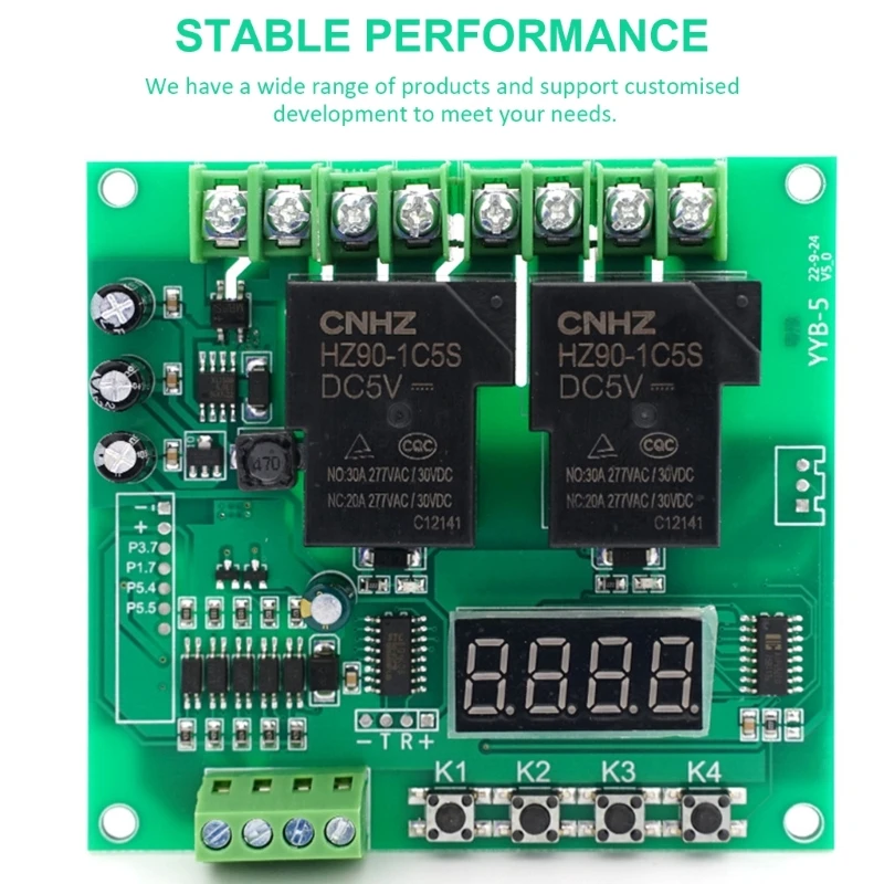 YYB-5 12V 24V Motor Forward/Reverse Control Board Two Relays Delay Timing Cycle Module Linear Actuators Control Board