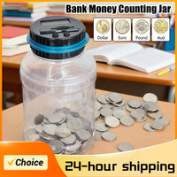 Coin Digital LCD Counting Coin Money Saving Box Electronic Piggy Bank Counter Jar Coins Storage Box For USD EURO Money Gifts