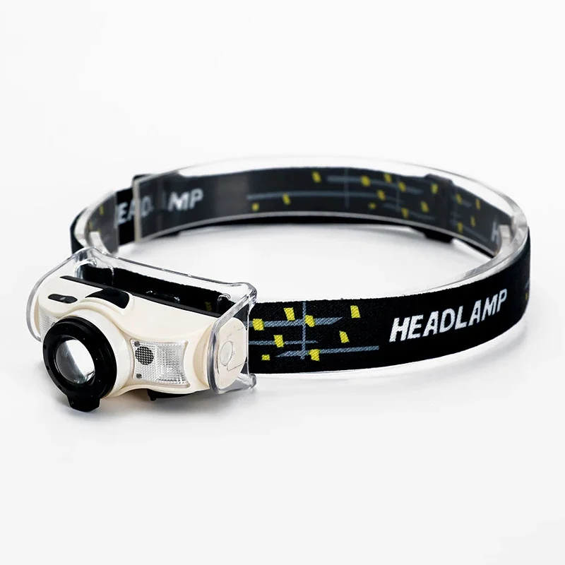 Headlamp Flashlight, Rechargeable LED Headlamps, with Motion Sensor, Red Light, 4 Modes Lightweight Waterproof, Rotary Zoom